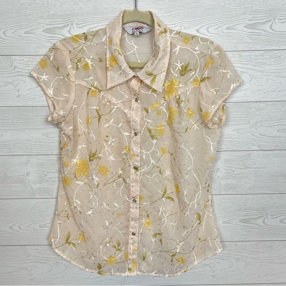 Roper Tops - Roper Western Floral Pearl Snap Button Down Blouse Size Medium